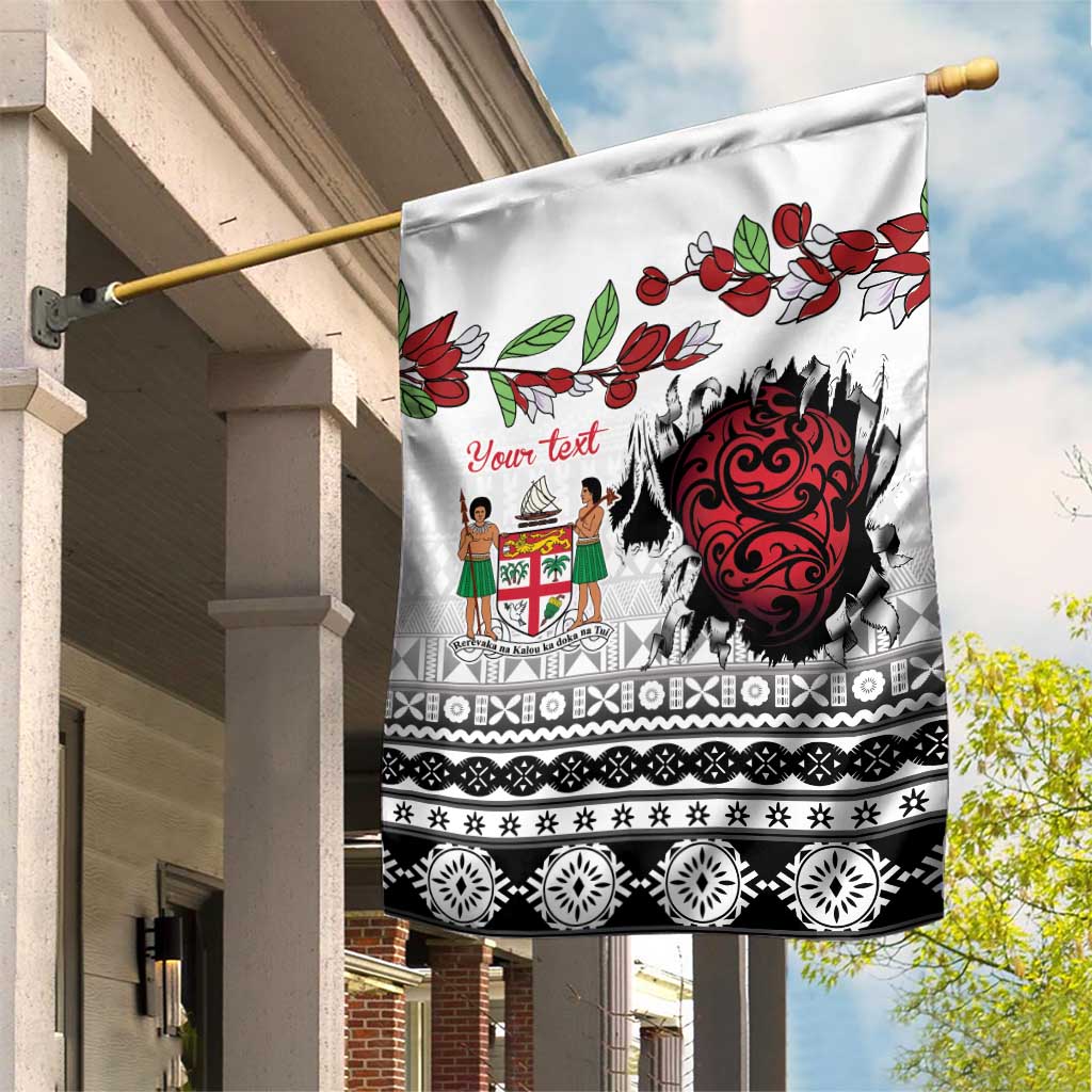 Fiji Heart Tribal Personalised Garden Flag Polynesian Patterns LT9 House Flag White - Polynesian Pride