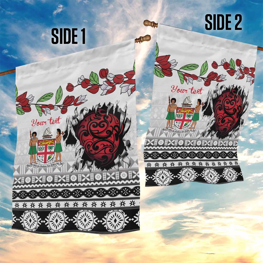 Fiji Heart Tribal Personalised Garden Flag Polynesian Patterns LT9 - Polynesian Pride