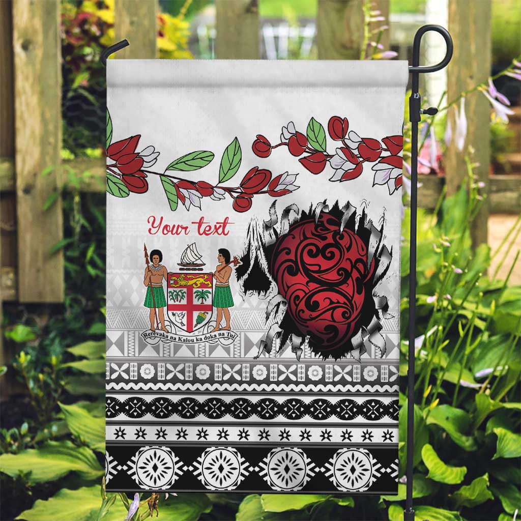 Fiji Heart Tribal Personalised Garden Flag Polynesian Patterns LT9 Garden Flag White - Polynesian Pride
