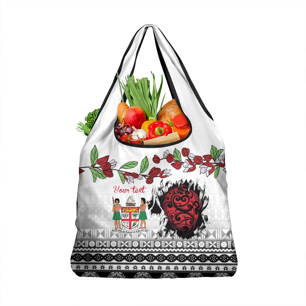 Fiji Heart Tribal Personalised Grocery Bag Polynesian Patterns LT9 1-pack One Size White - Polynesian Pride