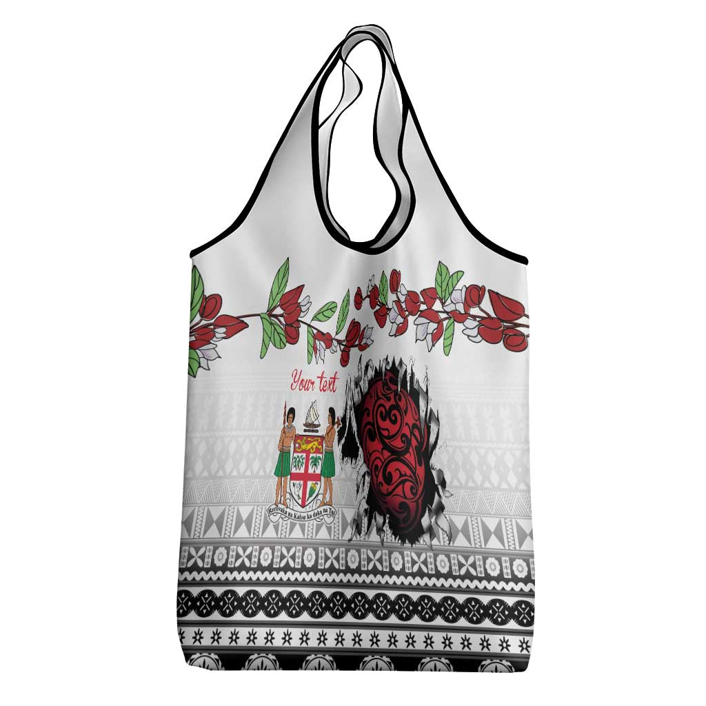 Fiji Heart Tribal Personalised Grocery Bag Polynesian Patterns LT9 - Polynesian Pride