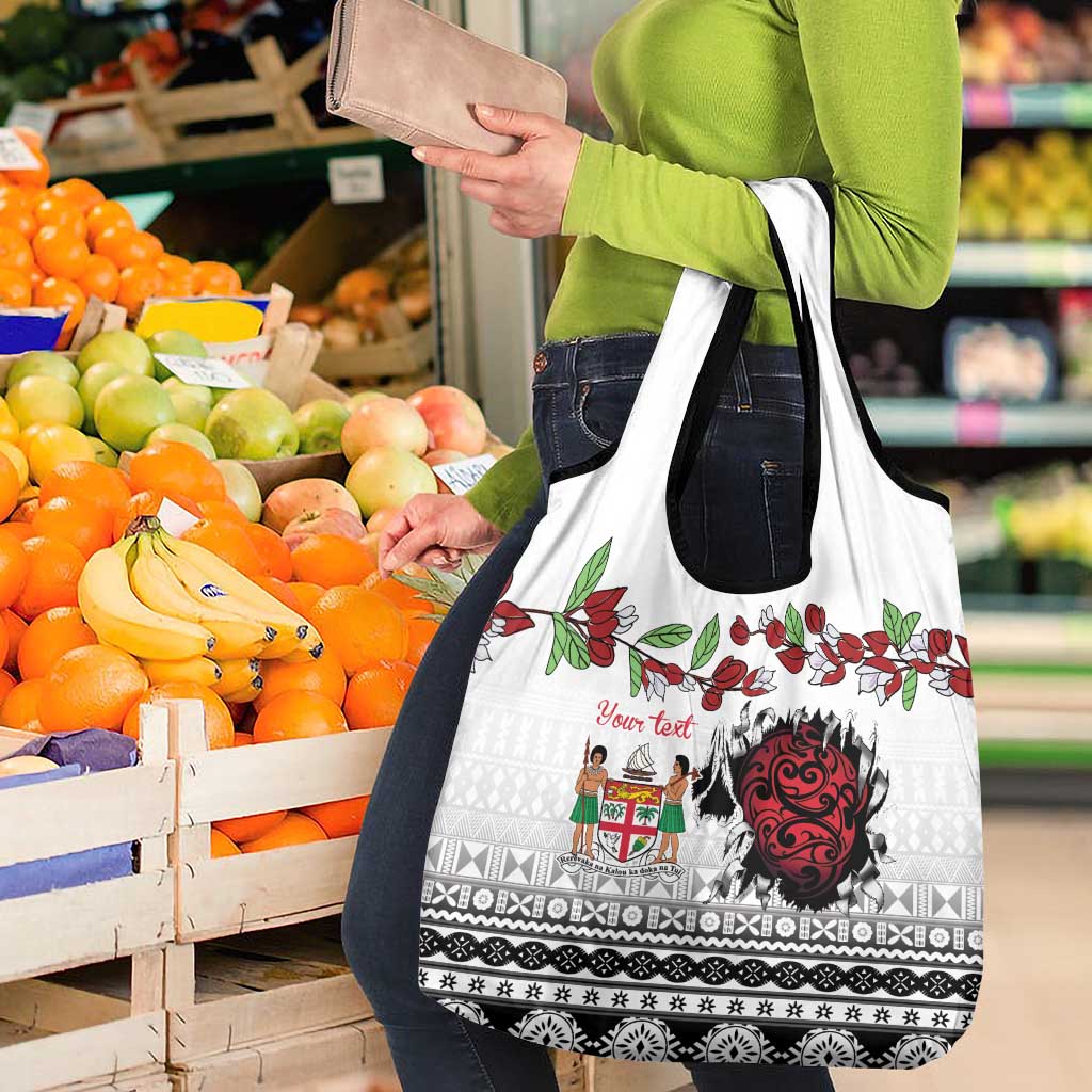 Fiji Heart Tribal Personalised Grocery Bag Polynesian Patterns LT9 - Polynesian Pride