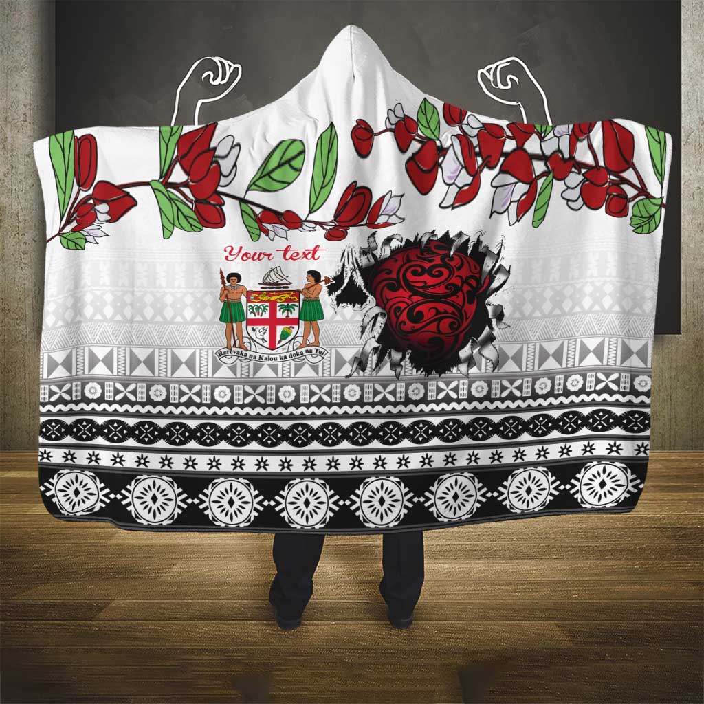 Fiji Heart Tribal Personalised Hooded Blanket Polynesian Patterns LT9 - Polynesian Pride