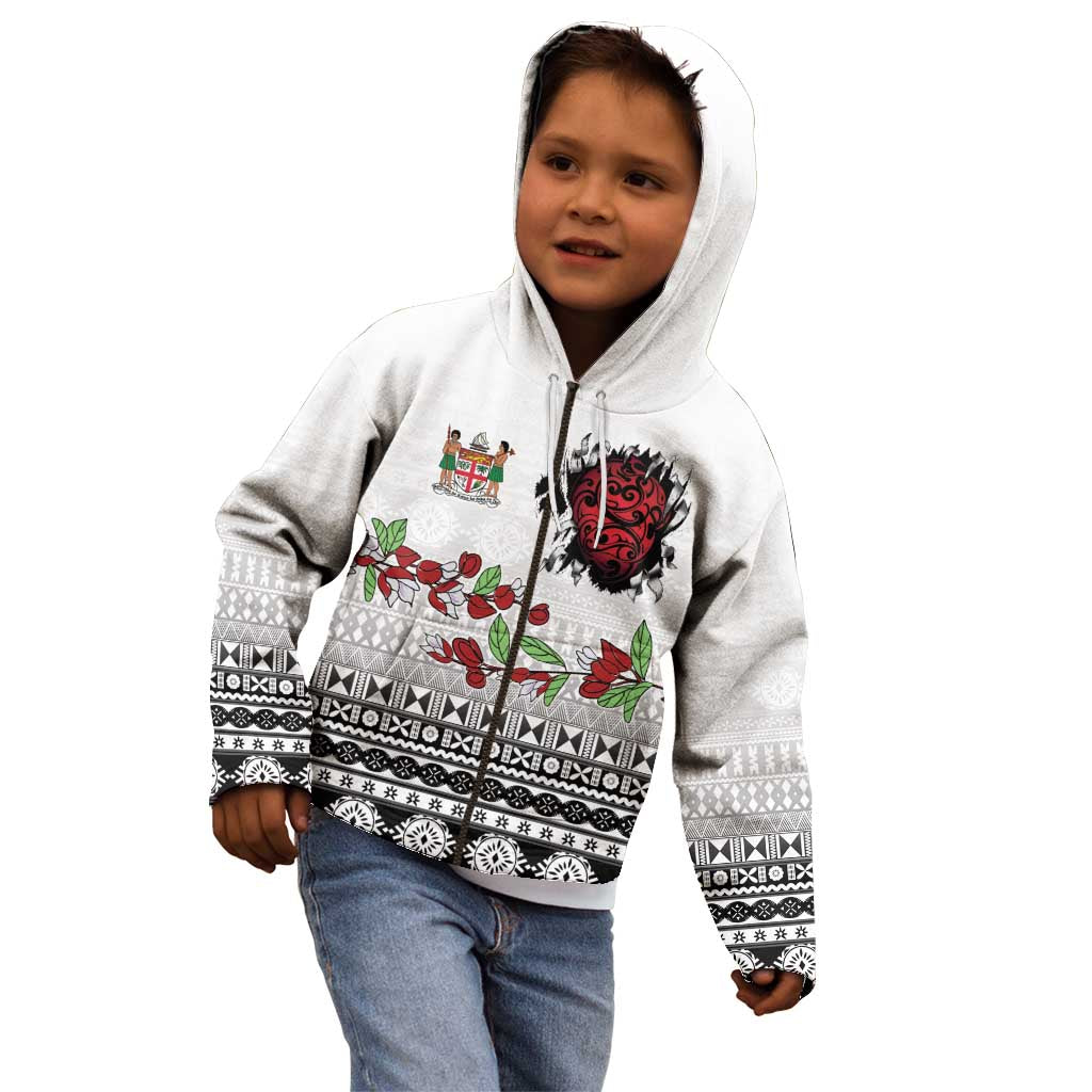 Fiji Heart Tribal Personalised Kid Hoodie Polynesian Patterns LT9 - Polynesian Pride