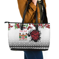 Fiji Heart Tribal Personalised Leather Tote Bag Polynesian Patterns LT9 - Polynesian Pride