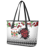 Fiji Heart Tribal Personalised Leather Tote Bag Polynesian Patterns LT9 - Polynesian Pride