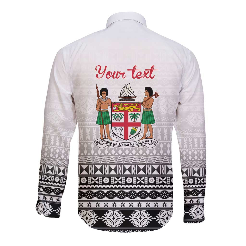 Fiji Heart Tribal Personalised Long Sleeve Button Shirt Polynesian Patterns LT9 - Polynesian Pride