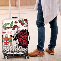 Fiji Heart Tribal Personalised Luggage Cover Polynesian Patterns LT9 White - Polynesian Pride