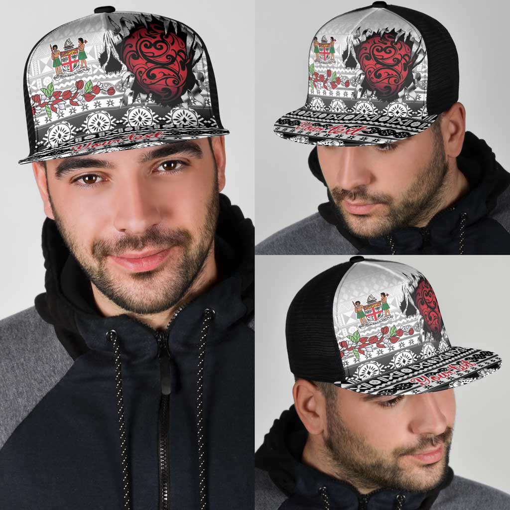 Fiji Heart Tribal Personalised Mesh Trucker Cap Polynesian Patterns LT9 - Polynesian Pride