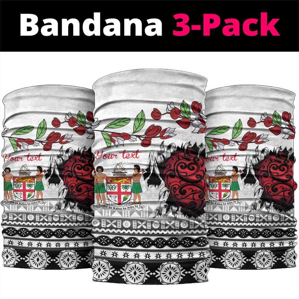 Fiji Heart Tribal Personalised Neck Gaiter Polynesian Patterns LT9 package One Size: 25*50cm White - Polynesian Pride