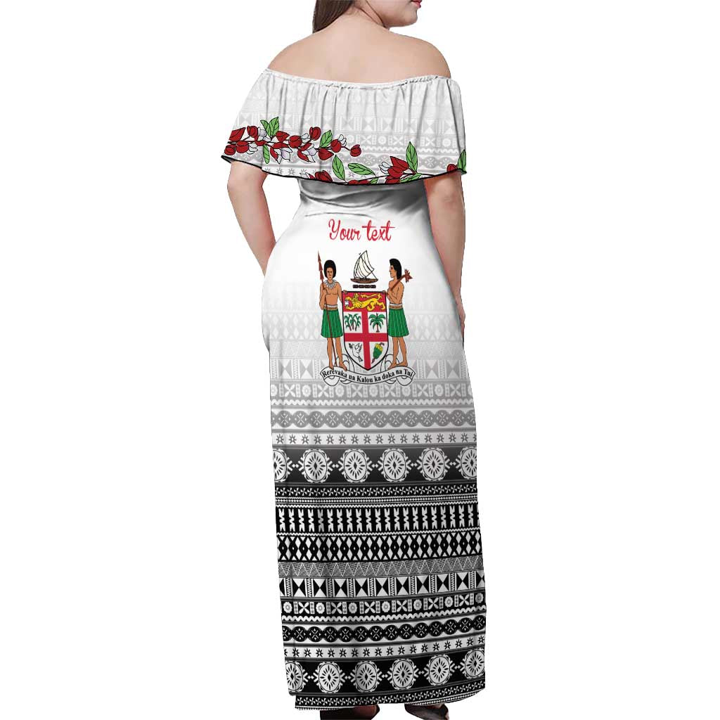 Fiji Heart Tribal Personalised Off Shoulder Maxi Dress Polynesian Patterns LT9 - Polynesian Pride