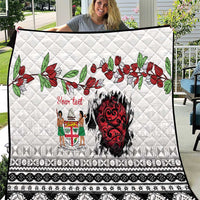 Fiji Heart Tribal Personalised Quilt Polynesian Patterns LT9 White - Polynesian Pride