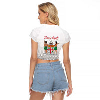 Fiji Heart Tribal Personalised Raglan Cropped T Shirt Polynesian Patterns