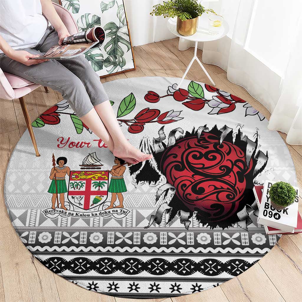 Fiji Heart Tribal Personalised Round Carpet Polynesian Patterns LT9 - Polynesian Pride