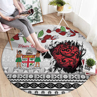 Fiji Heart Tribal Personalised Round Carpet Polynesian Patterns LT9 - Polynesian Pride