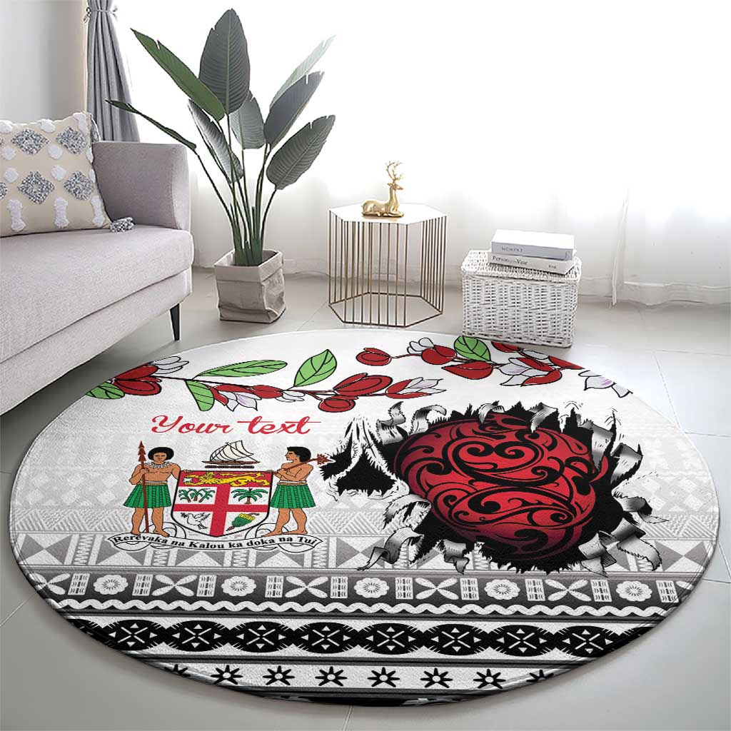 Fiji Heart Tribal Personalised Round Carpet Polynesian Patterns LT9 - Polynesian Pride
