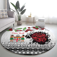Fiji Heart Tribal Personalised Round Carpet Polynesian Patterns LT9 - Polynesian Pride