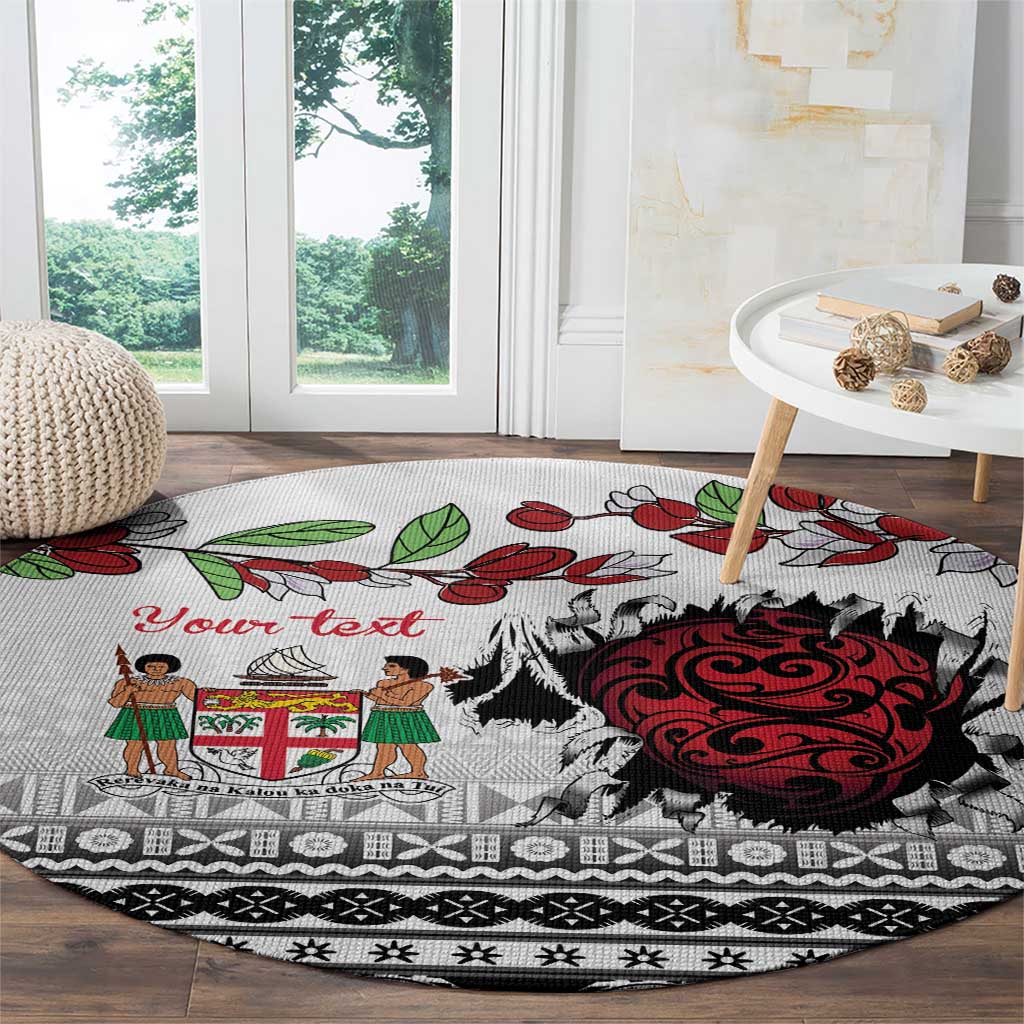 Fiji Heart Tribal Personalised Round Carpet Polynesian Patterns LT9 - Polynesian Pride