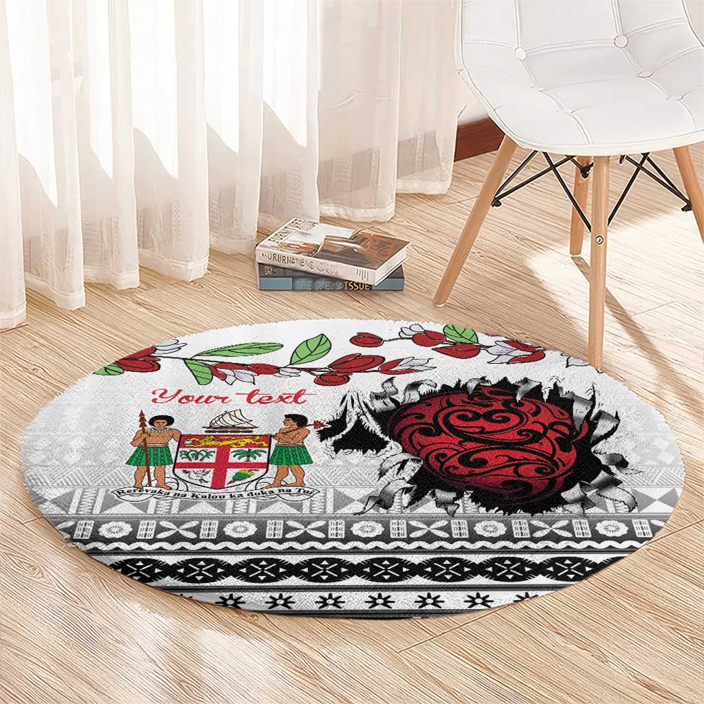 Fiji Heart Tribal Personalised Round Carpet Polynesian Patterns LT9 - Polynesian Pride