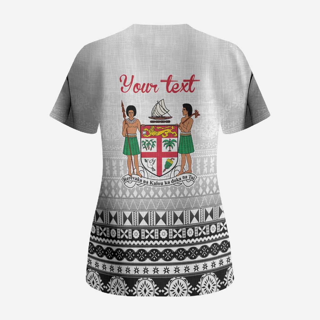 Fiji Heart Tribal Personalised Scrub Top Polynesian Patterns LT9 - Polynesian Pride