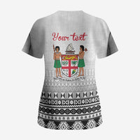 Fiji Heart Tribal Personalised Scrub Top Polynesian Patterns LT9 - Polynesian Pride