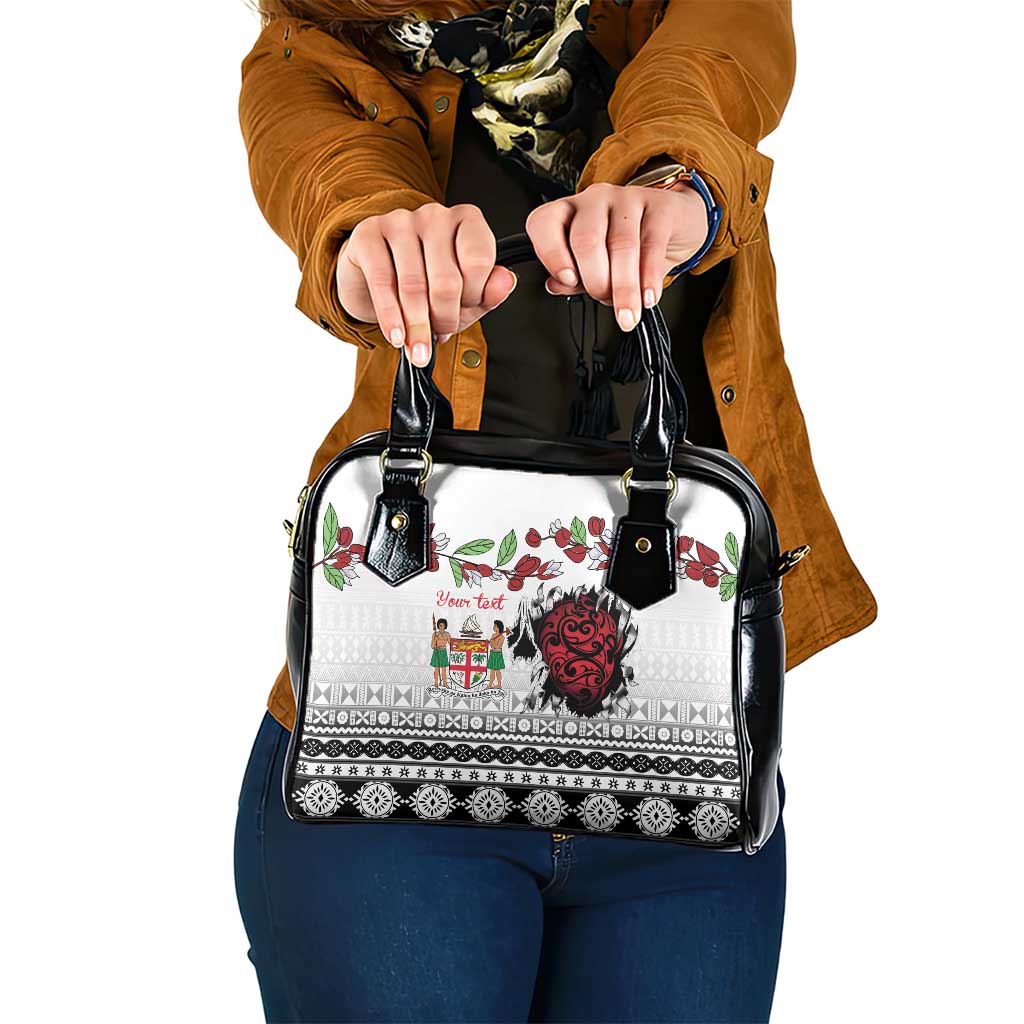 Fiji Heart Tribal Personalised Shoulder Handbag Polynesian Patterns LT9 One Size White - Polynesian Pride
