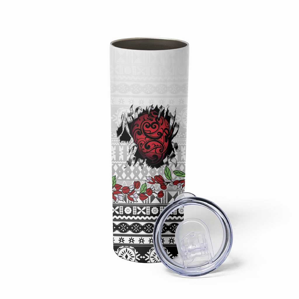 Fiji Heart Tribal Personalised Skinny Tumbler Polynesian Patterns LT9 - Polynesian Pride