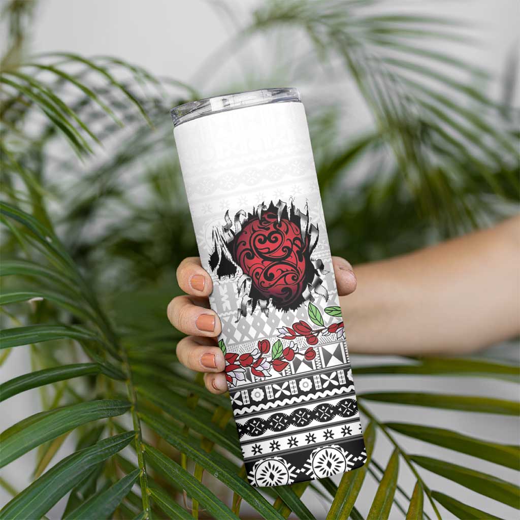 Fiji Heart Tribal Personalised Skinny Tumbler Polynesian Patterns LT9 - Polynesian Pride