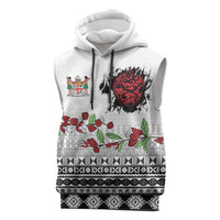 Fiji Heart Tribal Personalised Sleeveless Hoodie Polynesian Patterns LT9 White - Polynesian Pride