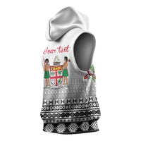 Fiji Heart Tribal Personalised Sleeveless Hoodie Polynesian Patterns LT9 - Polynesian Pride