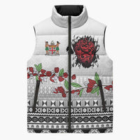 Fiji Heart Tribal Personalised Sleeveless Puffer Jacket Polynesian Patterns LT9 Unisex White - Polynesian Pride