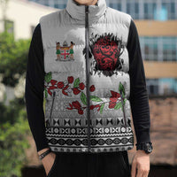 Fiji Heart Tribal Personalised Sleeveless Puffer Jacket Polynesian Patterns LT9 - Polynesian Pride