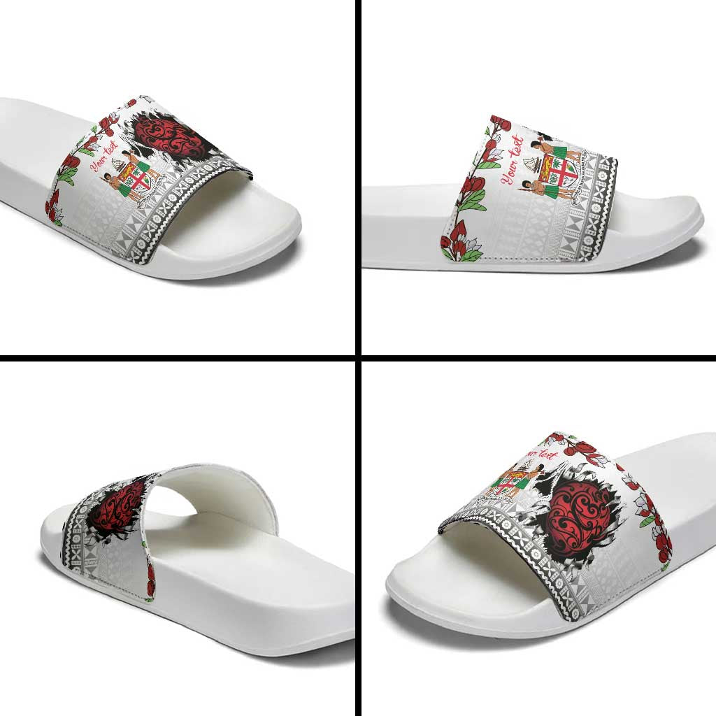 Fiji Heart Tribal Personalised Slide Sandals Polynesian Patterns LT9 - Polynesian Pride
