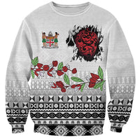 Fiji Heart Tribal Personalised Sweatshirt Polynesian Patterns LT9 Unisex White - Polynesian Pride