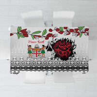 Fiji Heart Tribal Personalised Tablecloth Polynesian Patterns LT9 White - Polynesian Pride