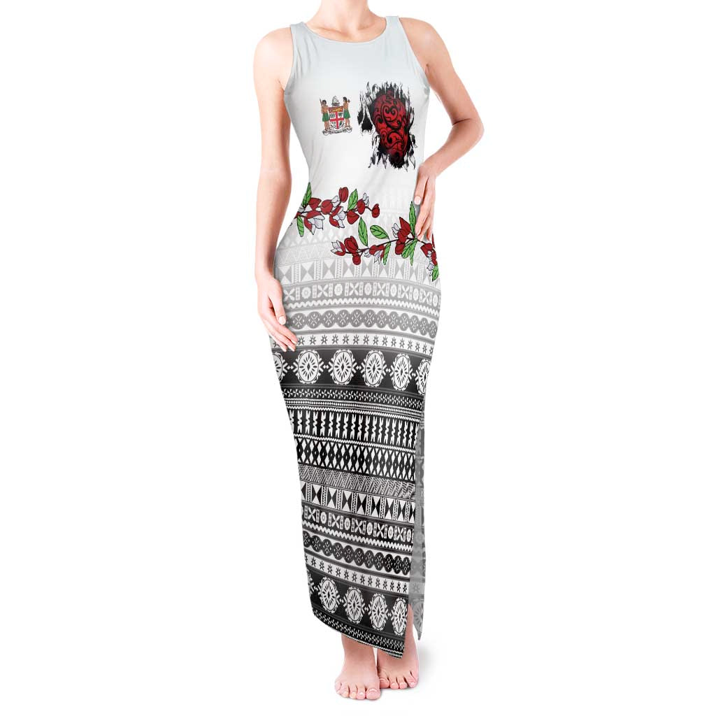 Fiji Heart Tribal Personalised Tank Maxi Dress Polynesian Patterns LT9 Women White - Polynesian Pride