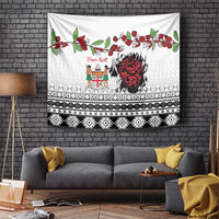 Fiji Heart Tribal Personalised Tapestry Polynesian Patterns LT9 White - Polynesian Pride