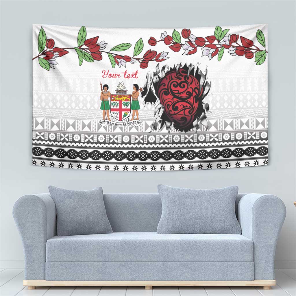 Fiji Heart Tribal Personalised Tapestry Polynesian Patterns LT9 - Polynesian Pride