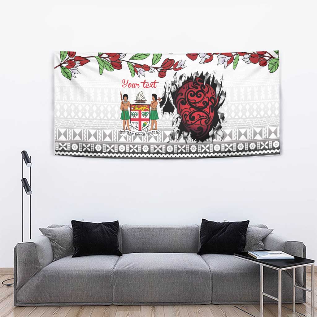Fiji Heart Tribal Personalised Tapestry Polynesian Patterns LT9 - Polynesian Pride
