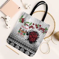Fiji Heart Tribal Personalised Tote Bag Polynesian Patterns LT9 Black Strap One Size White - Polynesian Pride