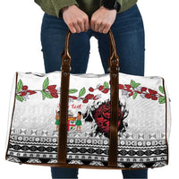 Fiji Heart Tribal Personalised Travel Bag Polynesian Patterns LT9 White - Polynesian Pride