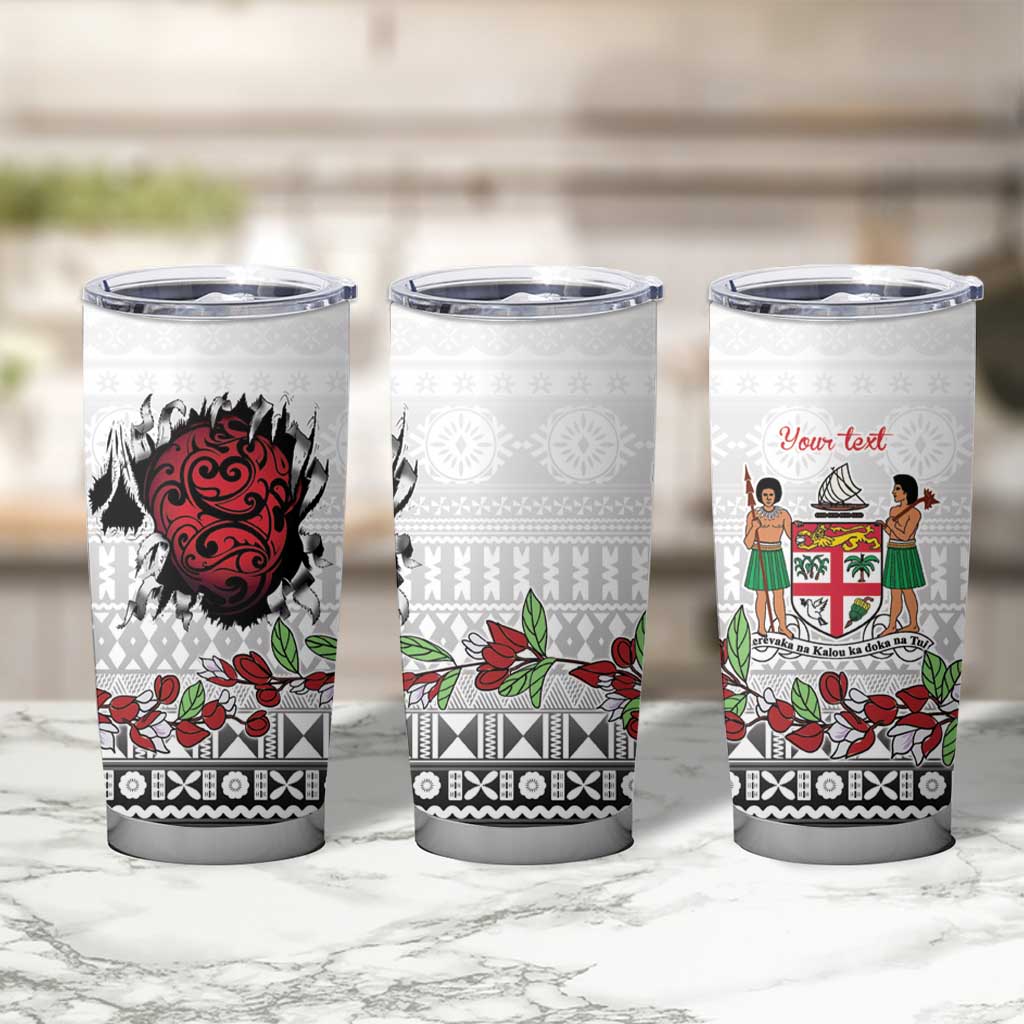 Fiji Heart Tribal Personalised Tumbler Cup Polynesian Patterns LT9 - Polynesian Pride
