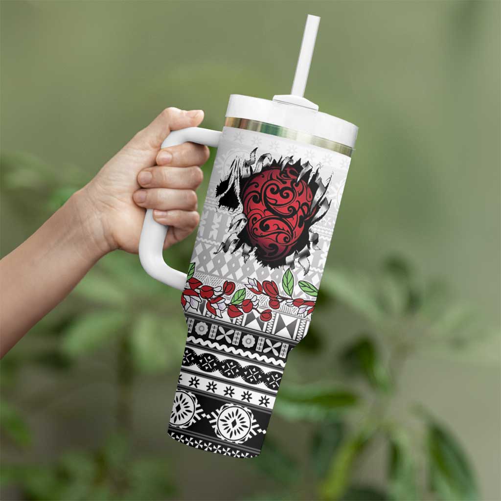 Fiji Heart Tribal Personalised Tumbler With Handle Polynesian Patterns LT9 - Polynesian Pride