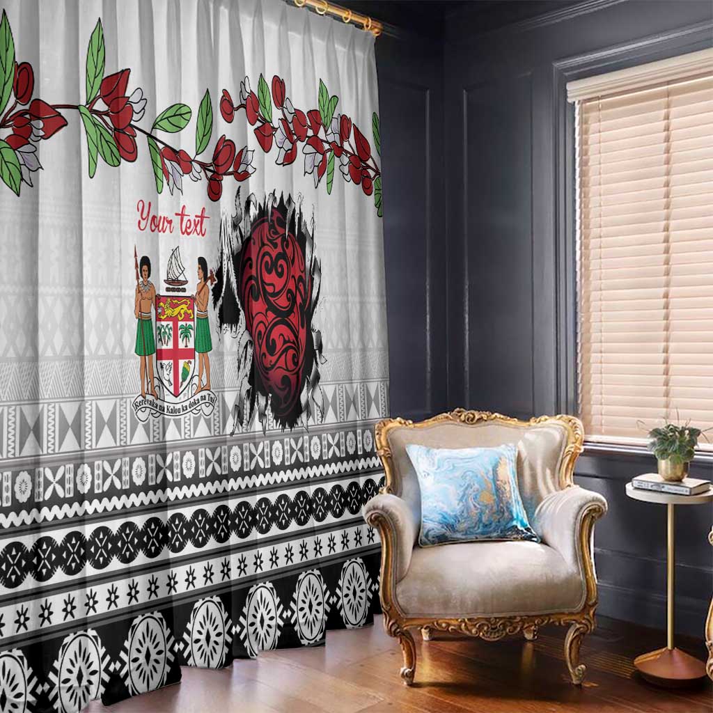 Fiji Heart Tribal Personalised Window Curtain Polynesian Patterns LT9 - Polynesian Pride