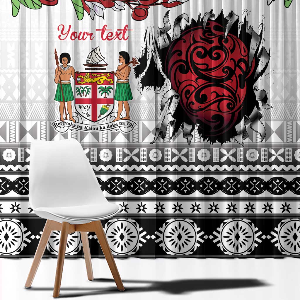 Fiji Heart Tribal Personalised Window Curtain Polynesian Patterns LT9 - Polynesian Pride