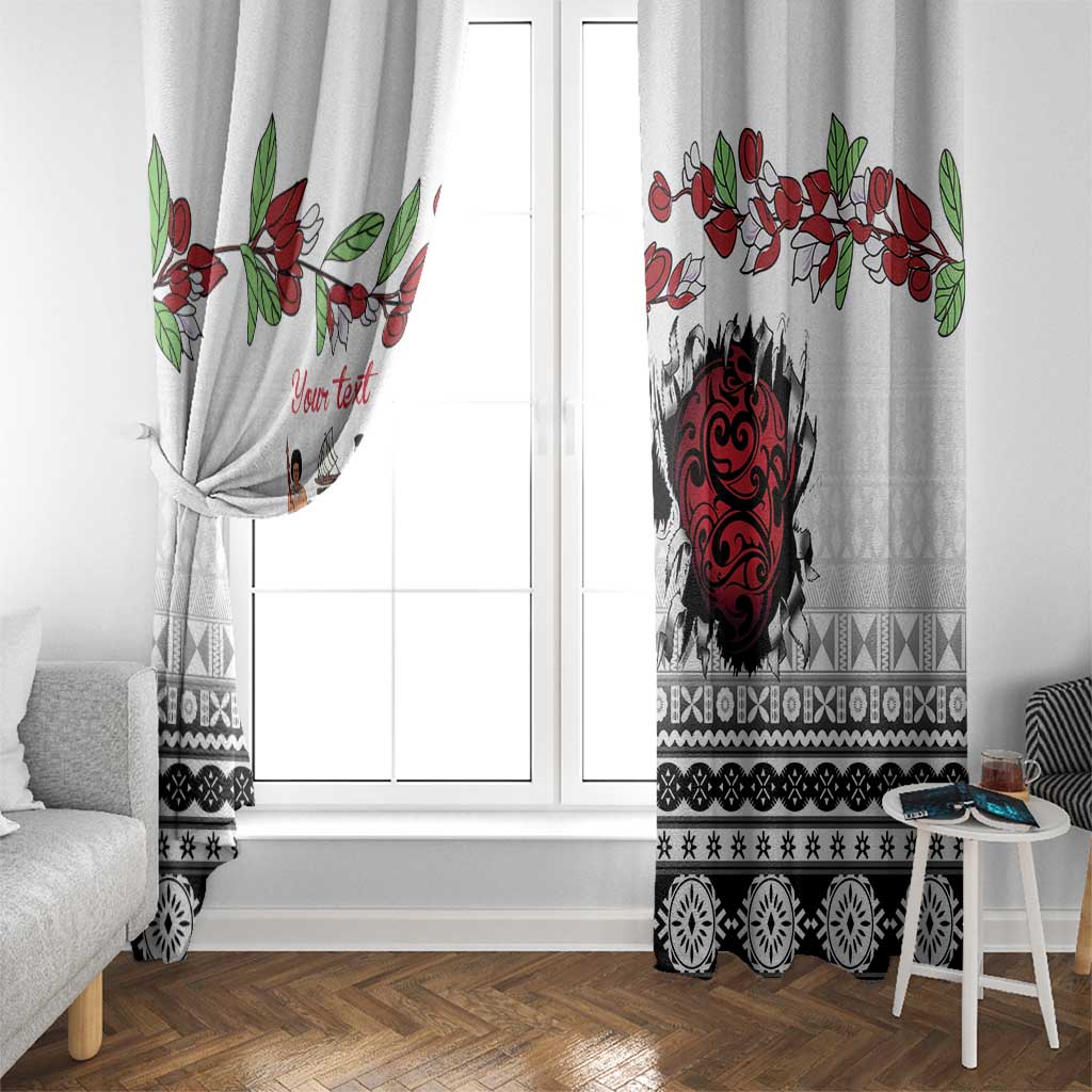 Fiji Heart Tribal Personalised Window Curtain Polynesian Patterns LT9 - Polynesian Pride