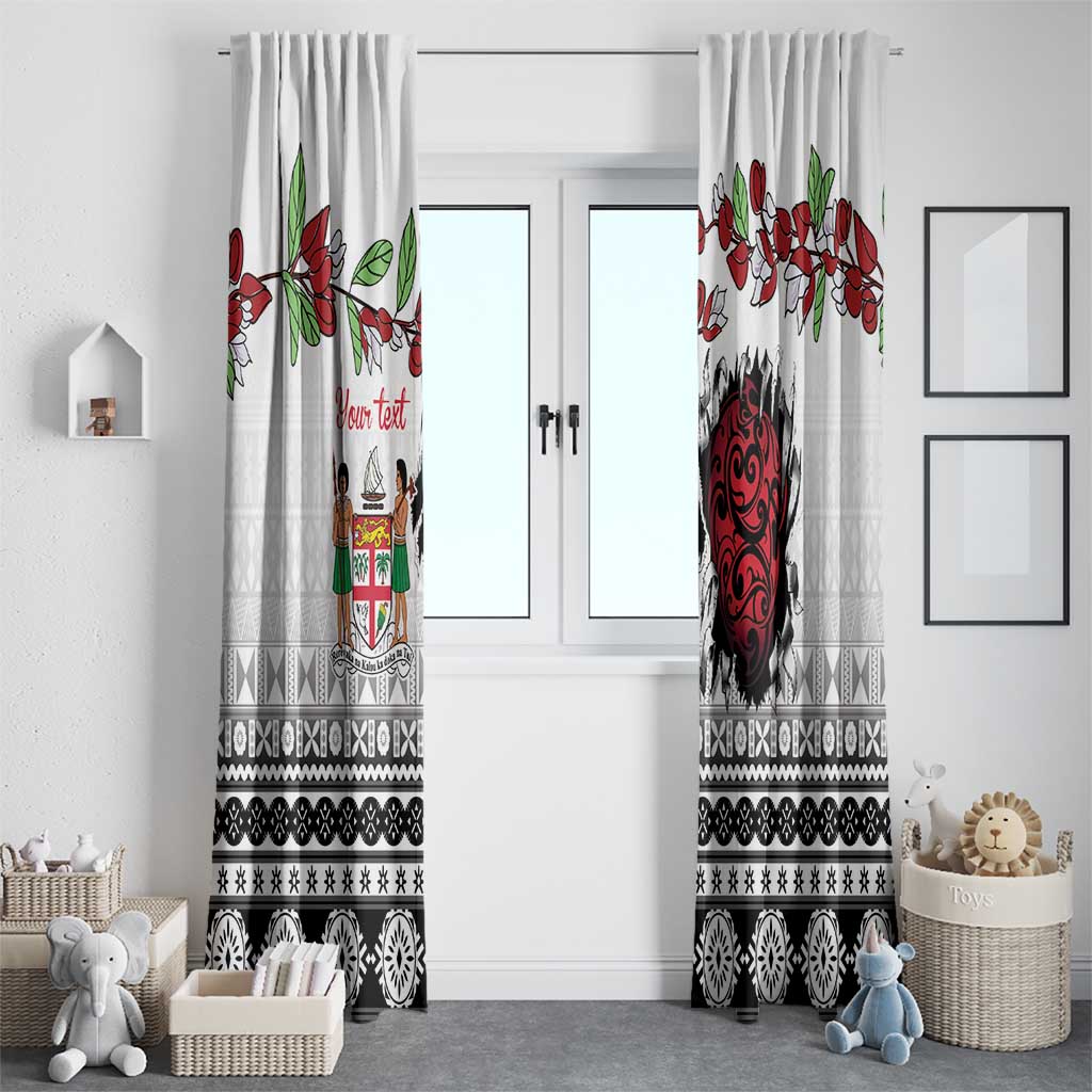 Fiji Heart Tribal Personalised Window Curtain Polynesian Patterns LT9 - Polynesian Pride