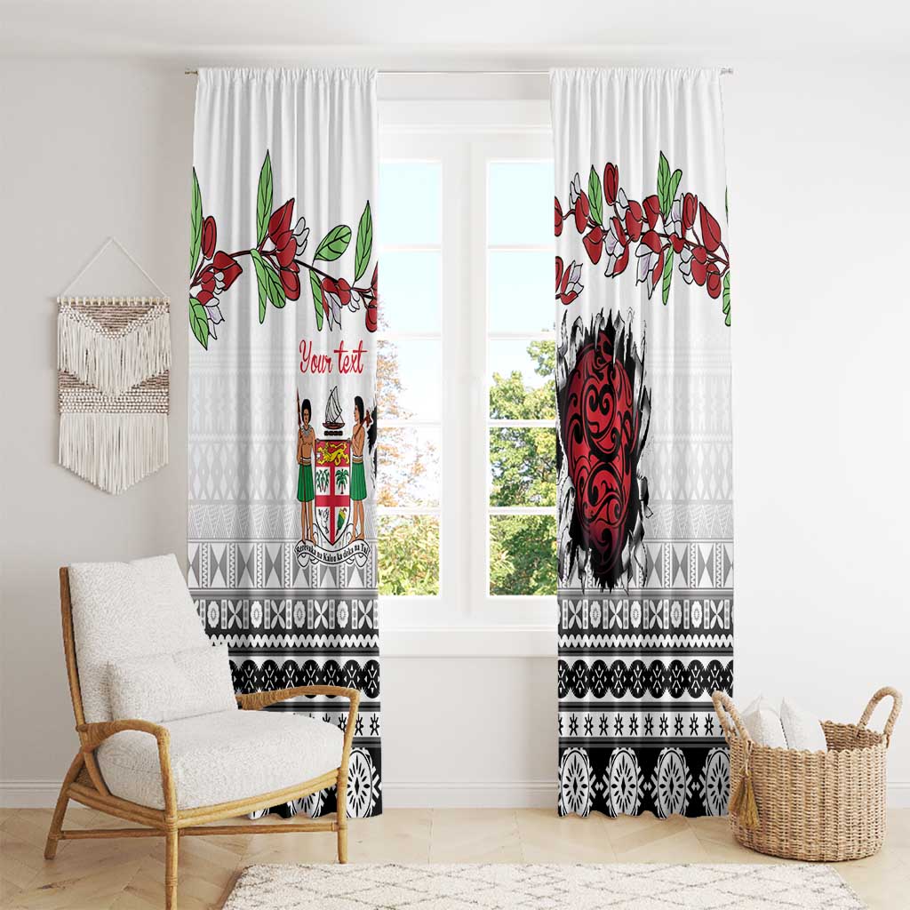 Fiji Heart Tribal Personalised Window Curtain Polynesian Patterns LT9 - Polynesian Pride