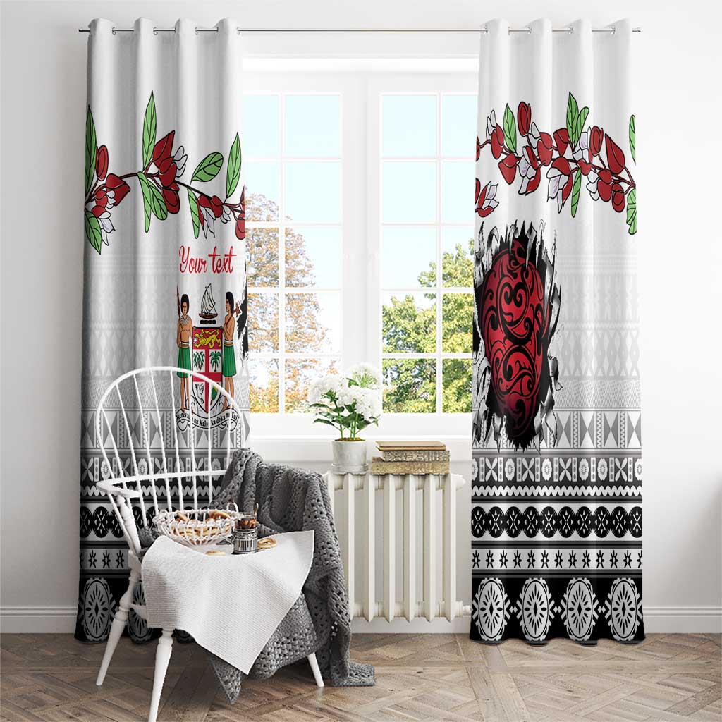 Fiji Heart Tribal Personalised Window Curtain Polynesian Patterns LT9 - Polynesian Pride