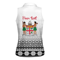 Fiji Heart Tribal Personalised Women Sleeveless Polo Shirt Polynesian Patterns LT9 - Polynesian Pride